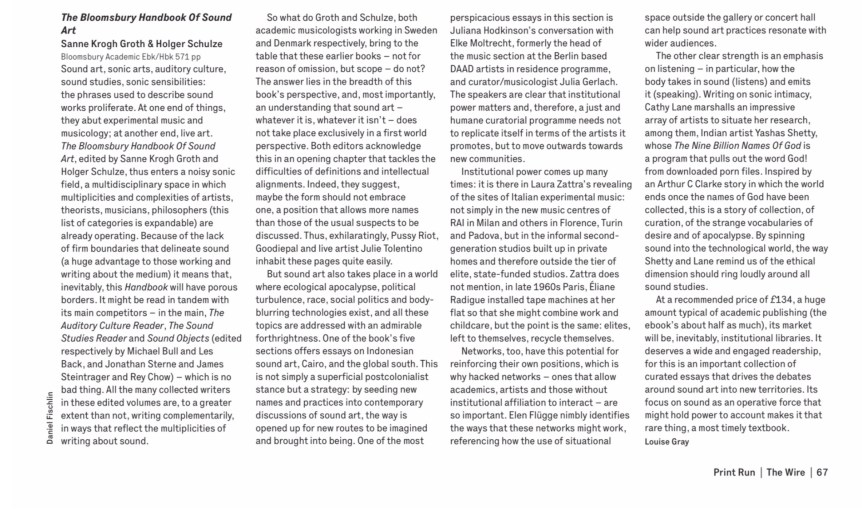 Wire Review Bloomsbury handbook of sound art